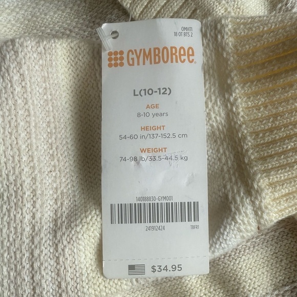 Gymboree girls cardigan sweater tan cream neutral Large‎ NWT Fall Thanksgiving - Picture 4 of 6